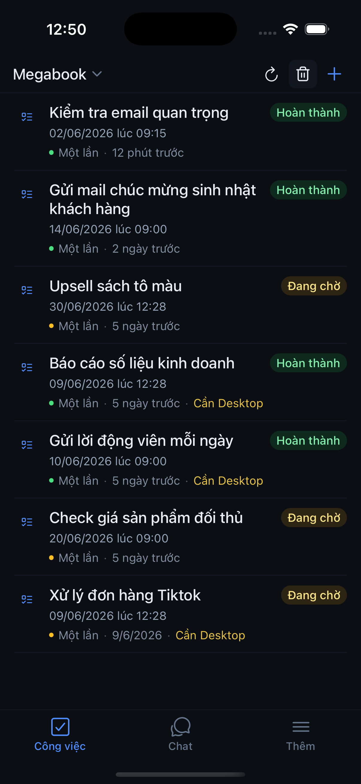 Giao diện Autoit trên Mobile — quản lý công việc